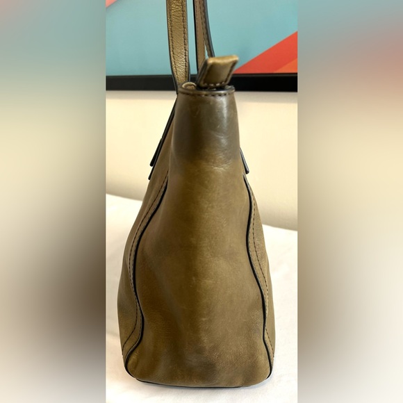 Fossil Emma Shopper Green Pastures Olive Green Leather Tote - Picture 5 of 16